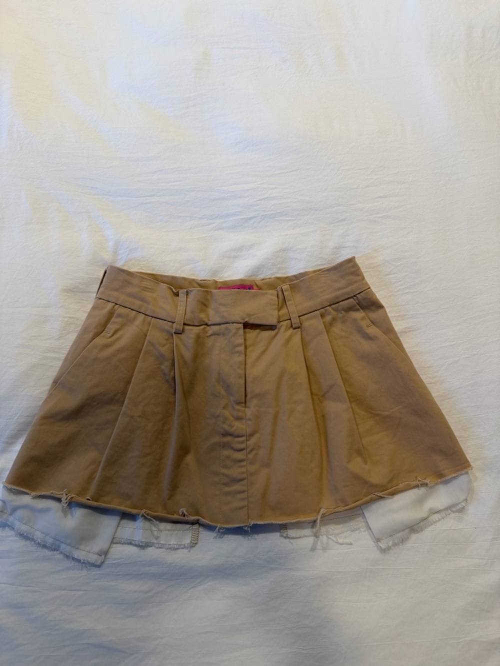 Edikted Tan Pleated Mini Skirt